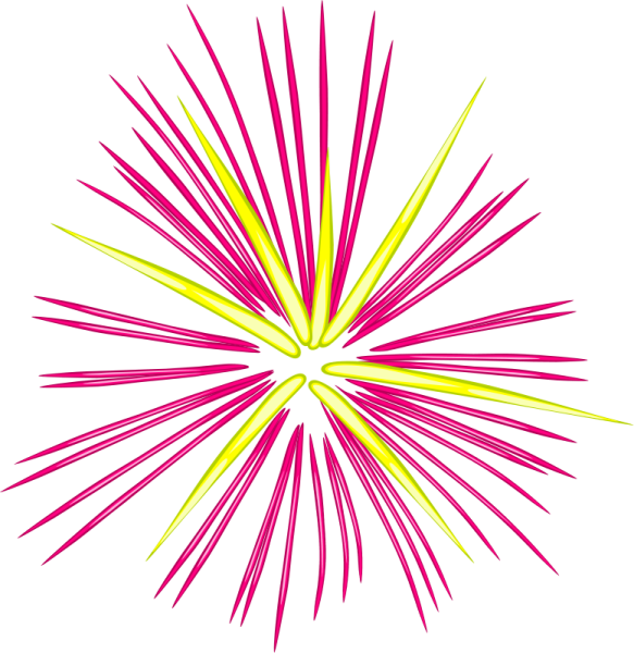 a pink and yellow star burst