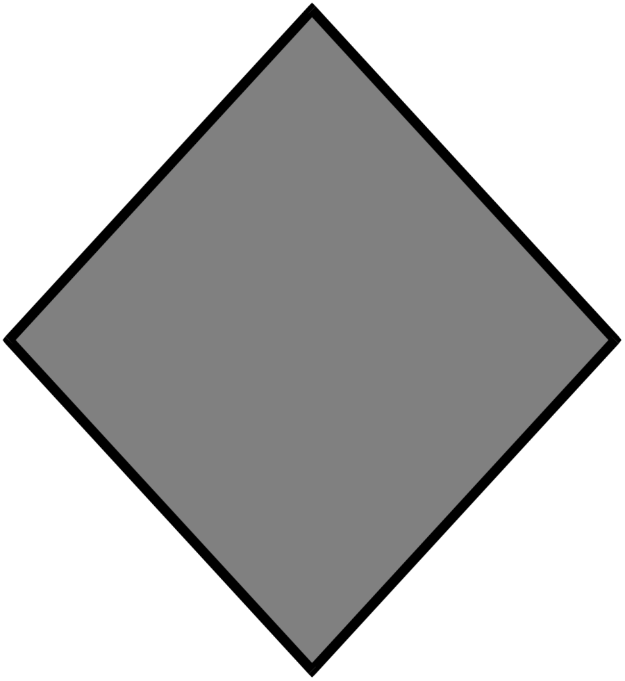 a black and white diamond shape