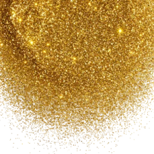 a gold glitter dust on white background