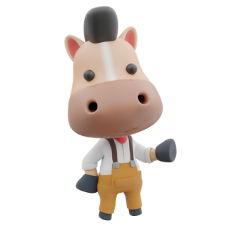 a small toy of a horse wearing a suit and tie