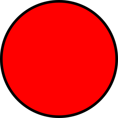 a red circle on a white background