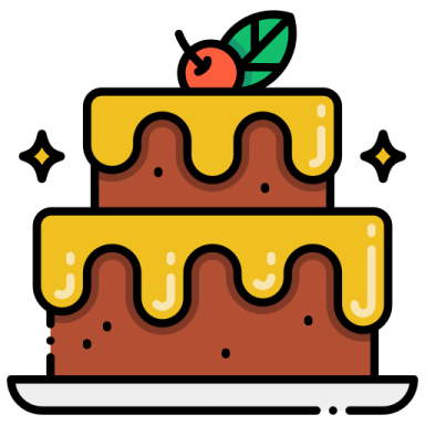 a birthday cake with an apple on top