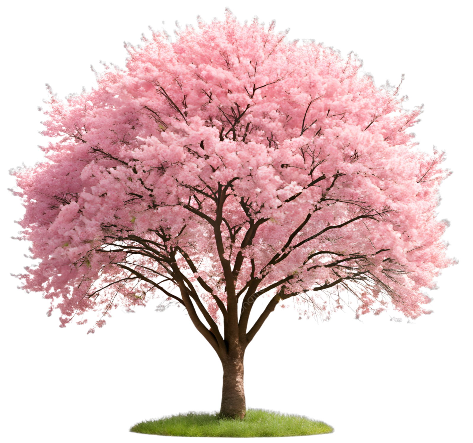 a pink cherry tree on a white background