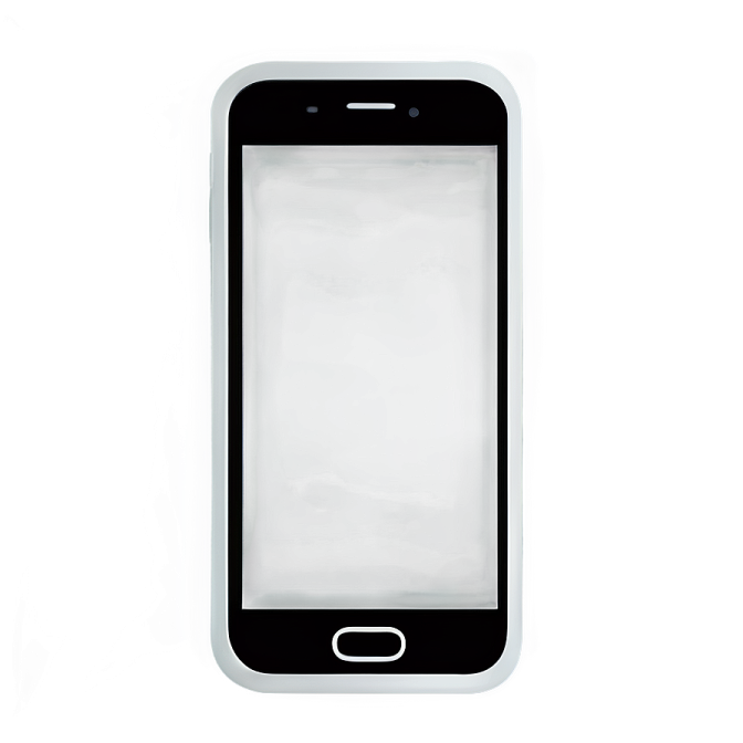 a black and white cell phone on a white background