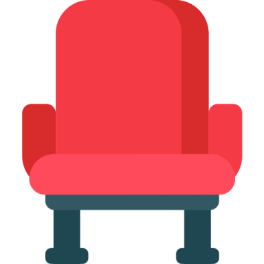 a red chair on a white background