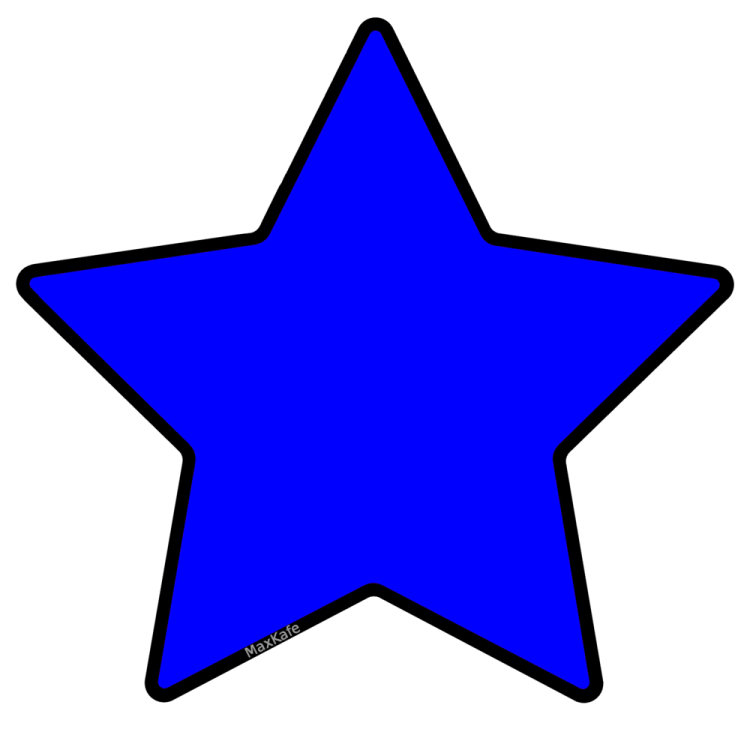 a blue star on a white background