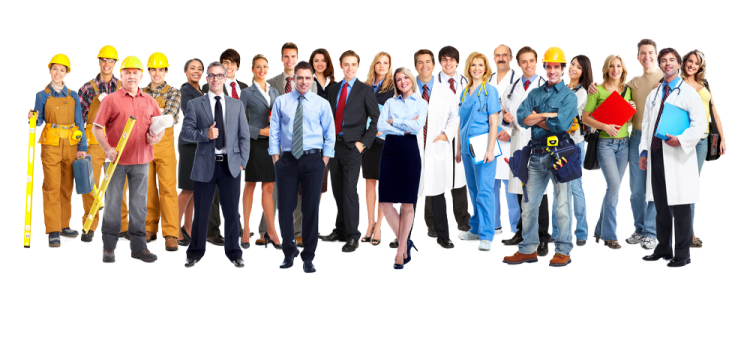 a group of people standing together