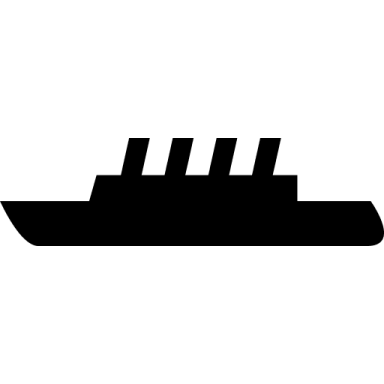 a black and white silhouette of a ship
