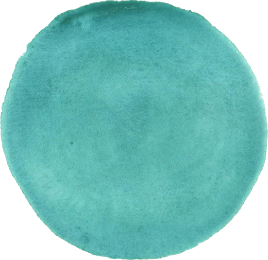 a blue circle painted with watercolor