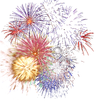 colorful fireworks on a white background
