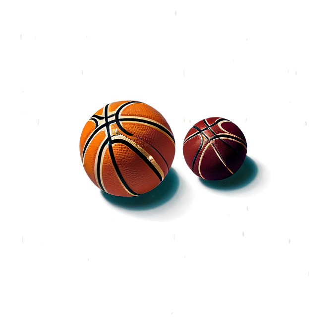 two basketball balls on a white surface
