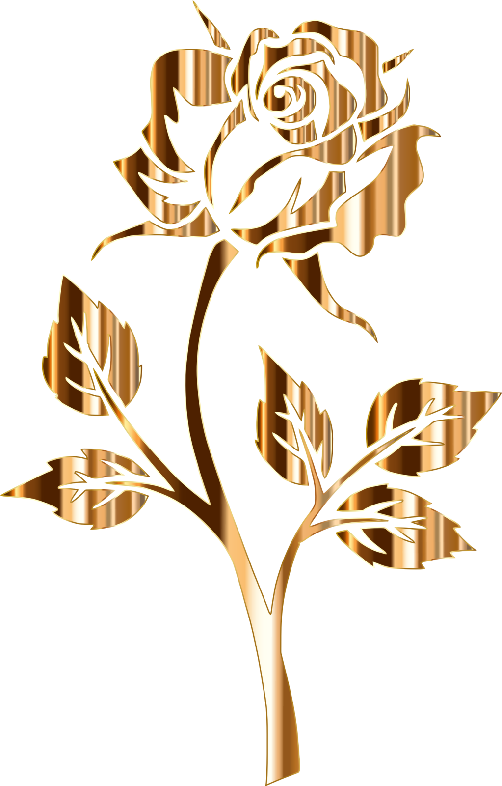 a gold rose on a white background