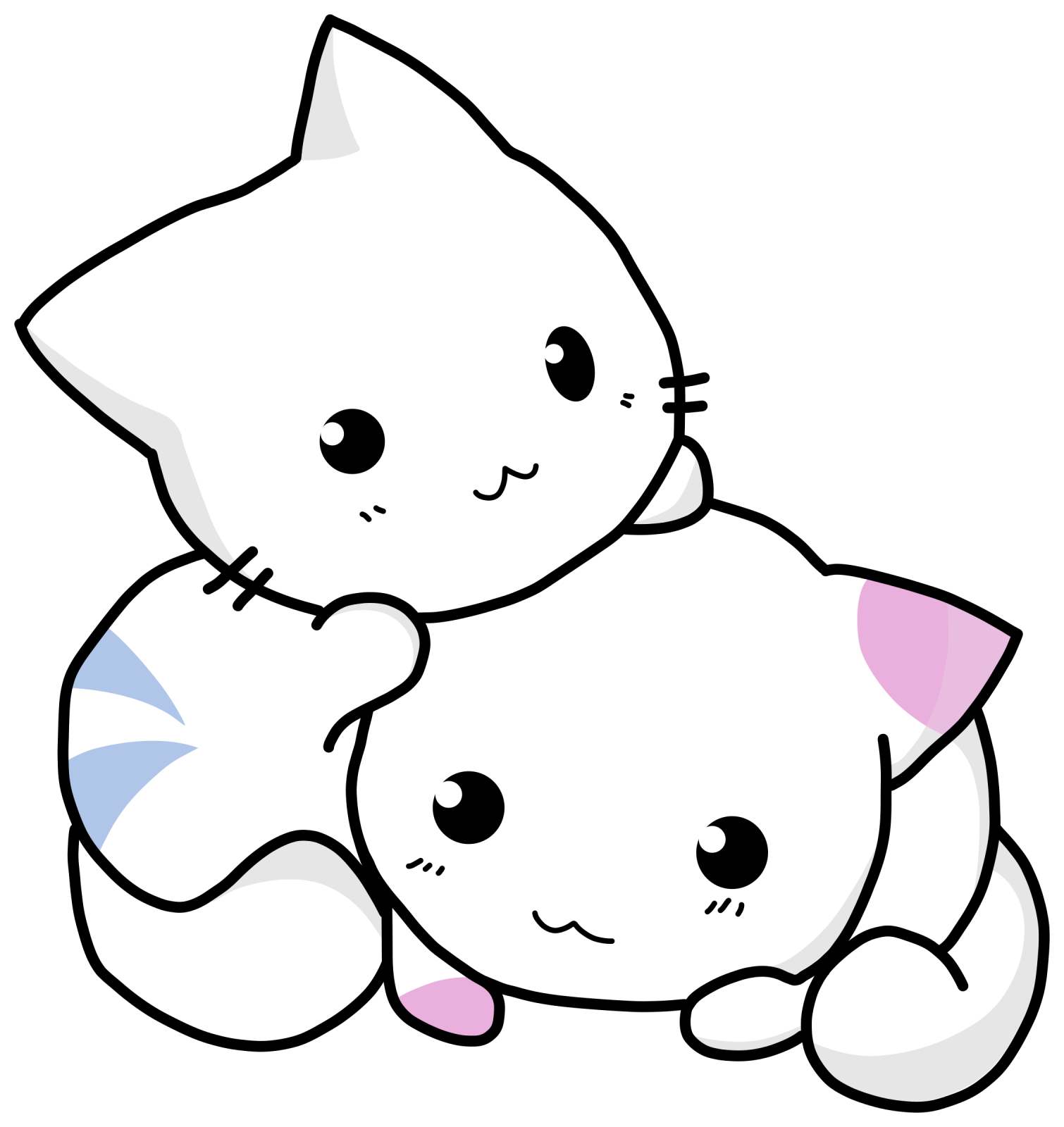 two cute kittens hugging each other cats