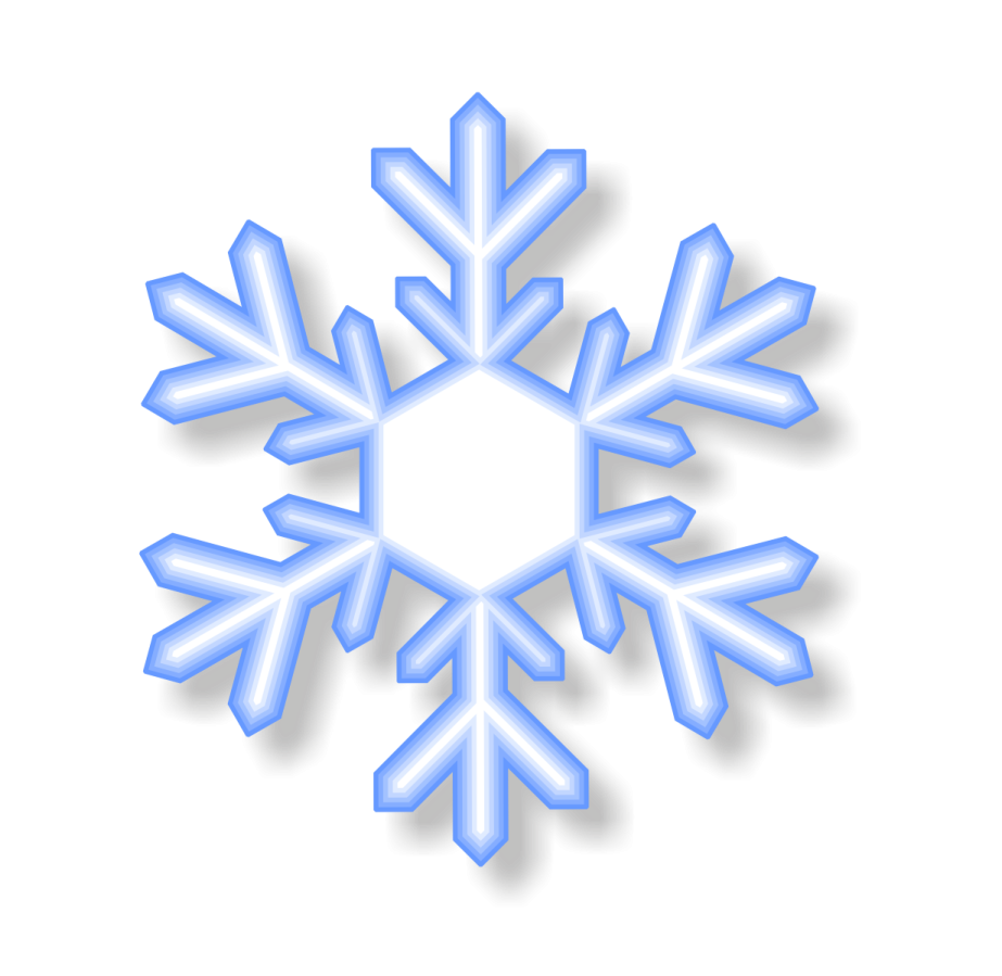 a blue snowflake on a white background