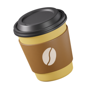 a coffee cup on a white background