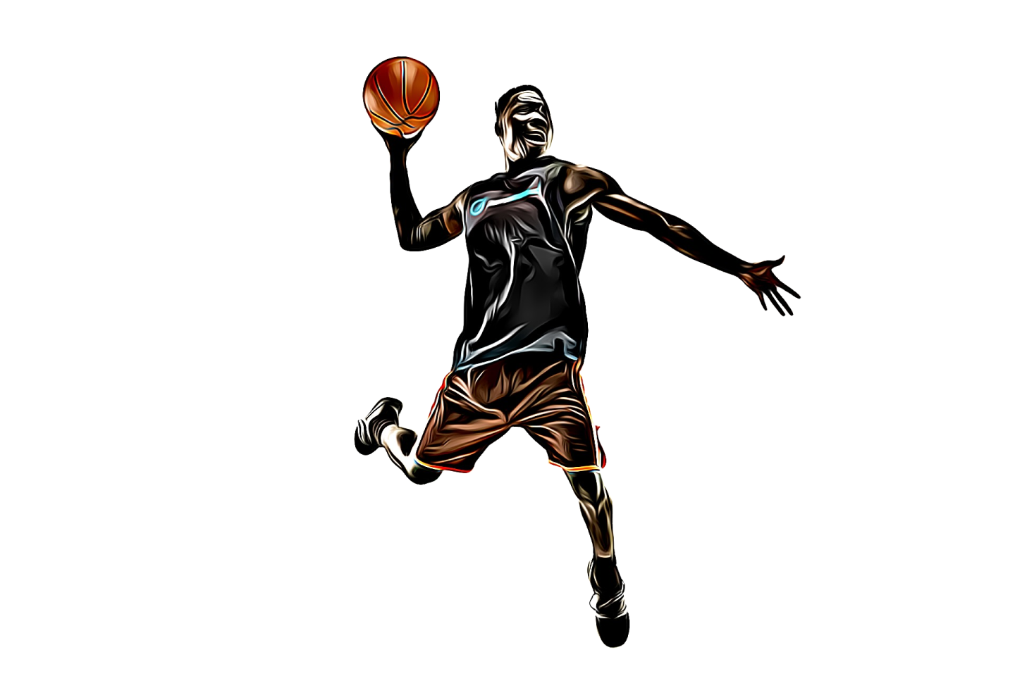 a basketball player with a ball in his hand