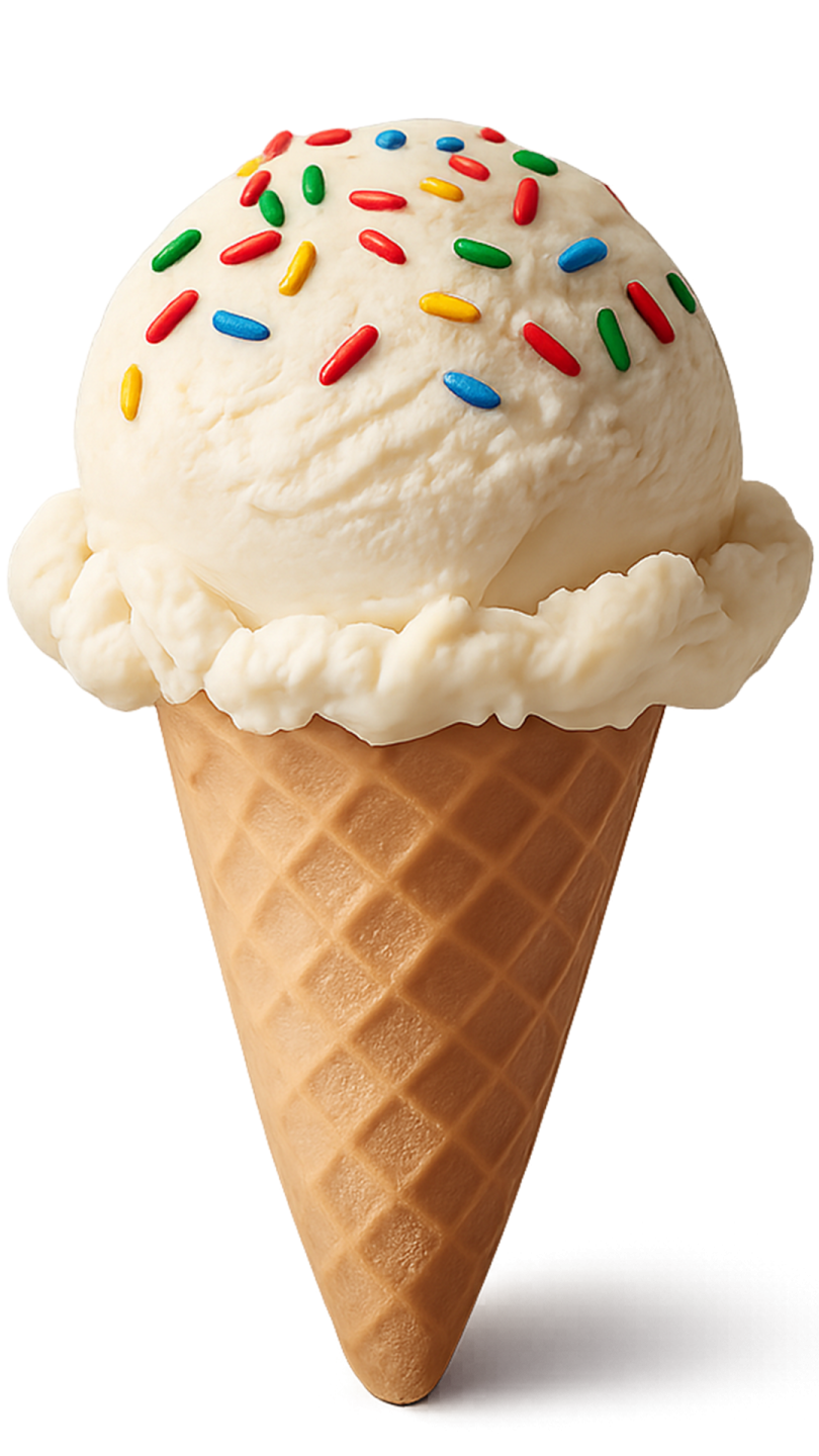 an ice cream cone