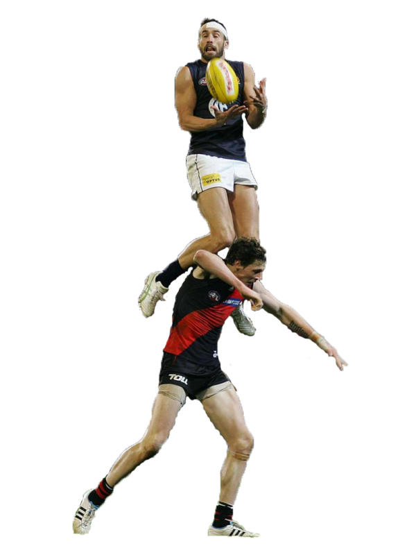 a man is jumping in the air with a ball