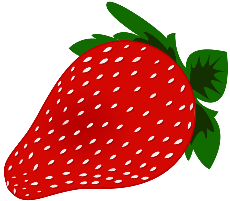 a red strawberry on a white background