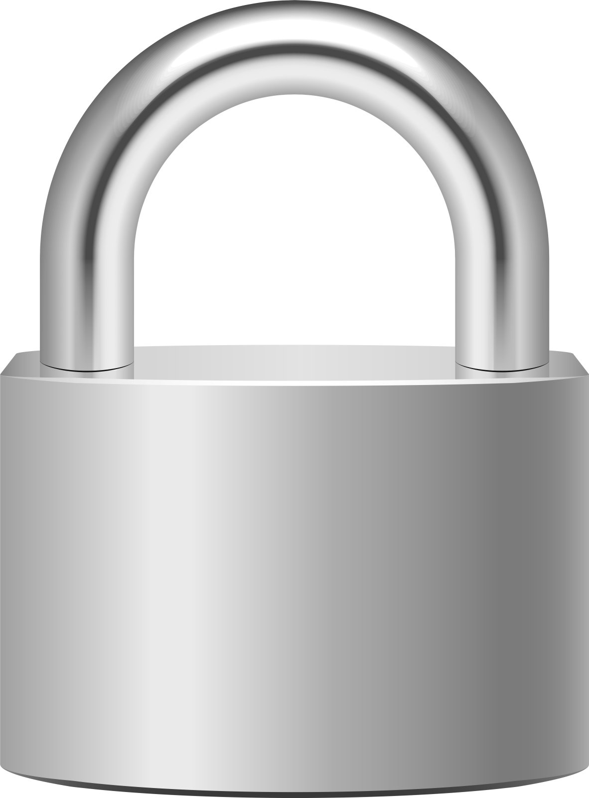 a silver padlock on a white background