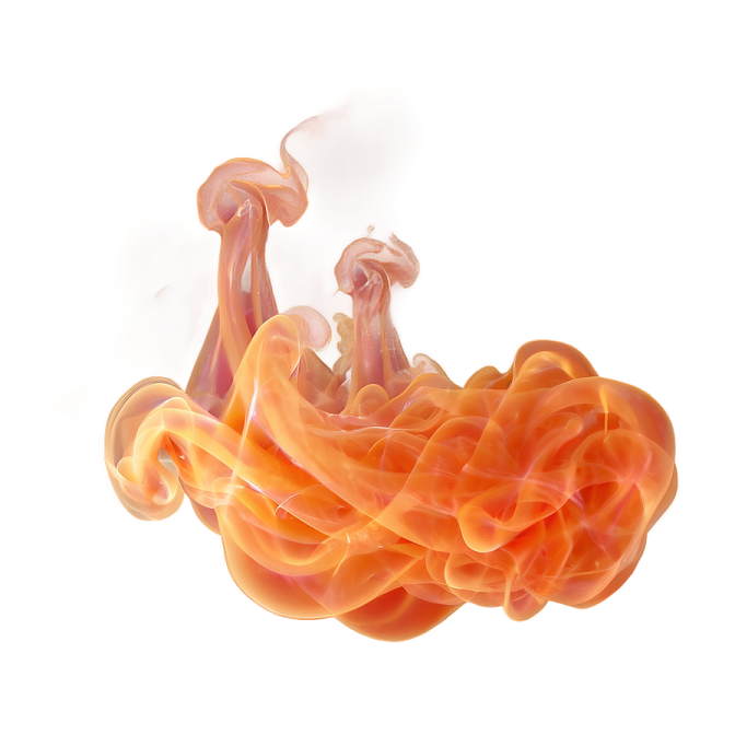 a close up of an orange and pink smoke