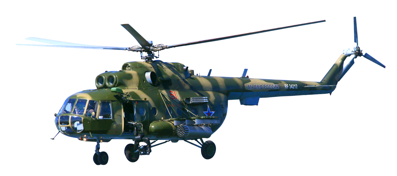 a military helicopter flying in the sky