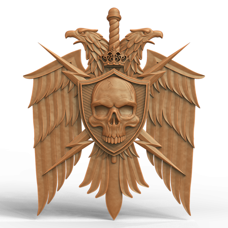 an image of a skull with wings on it
