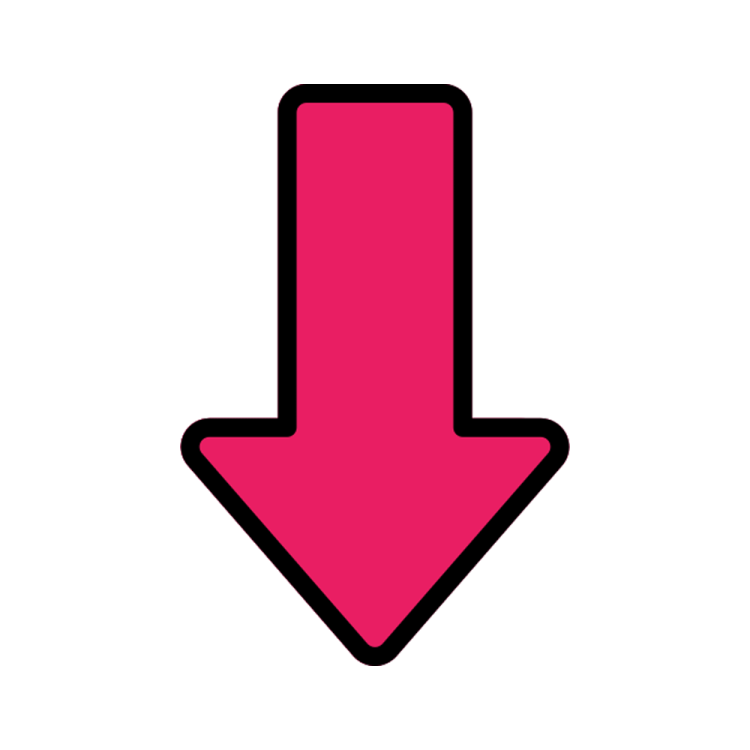 a pink arrow icon on a white background