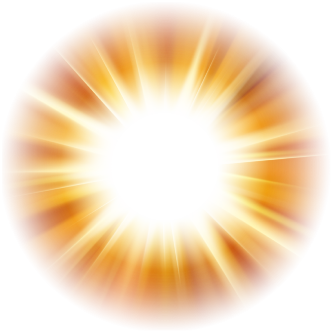 a bright yellow sun burst on a white background