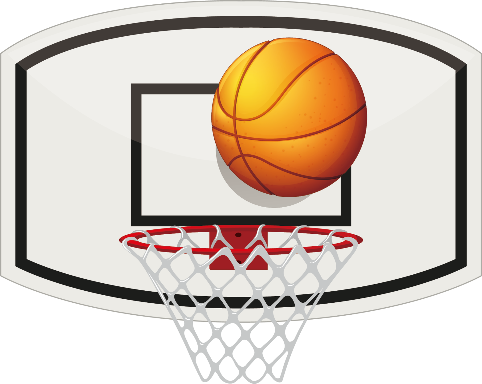 a basketball hoop with a ball on it