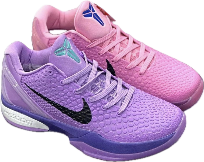 a pair of pink and purple shoes