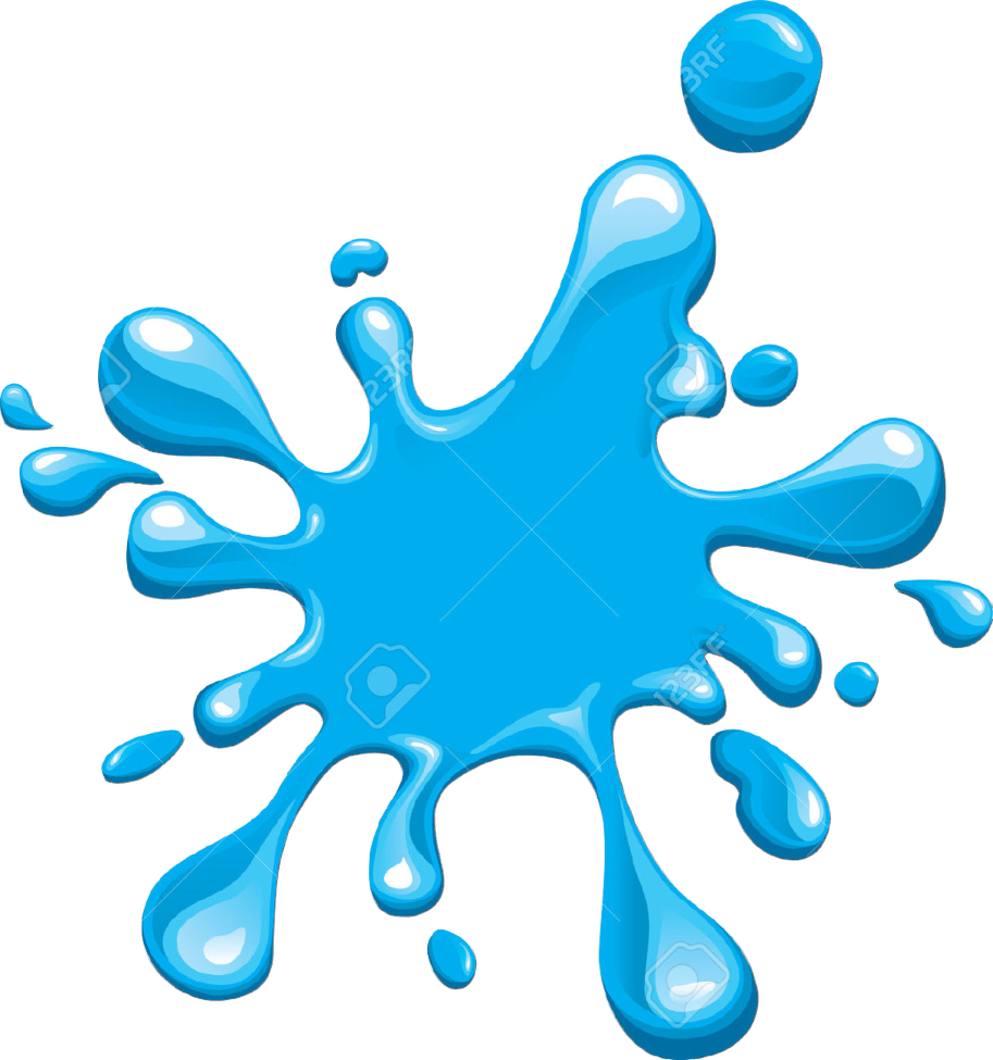 a blue splash of water on a white background