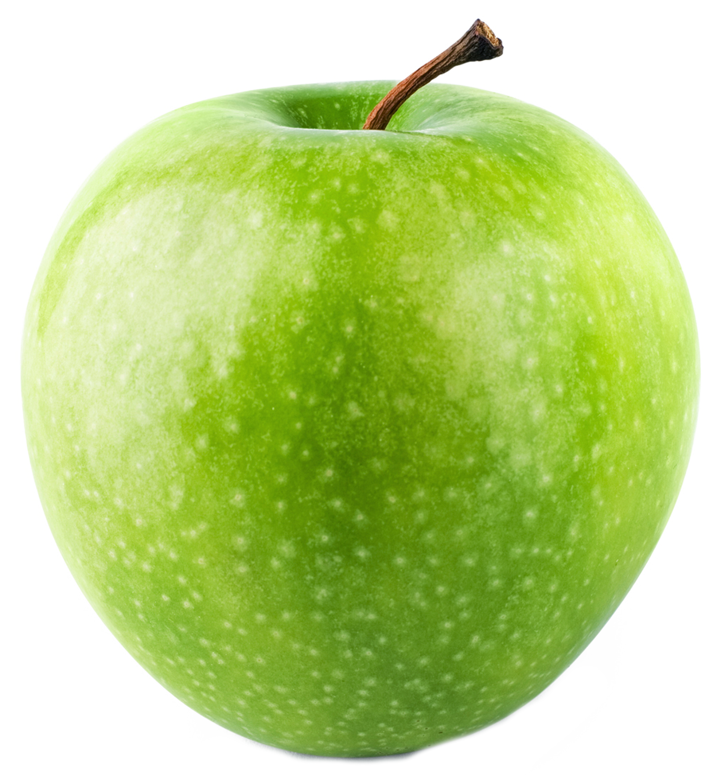 a green apple on a white background