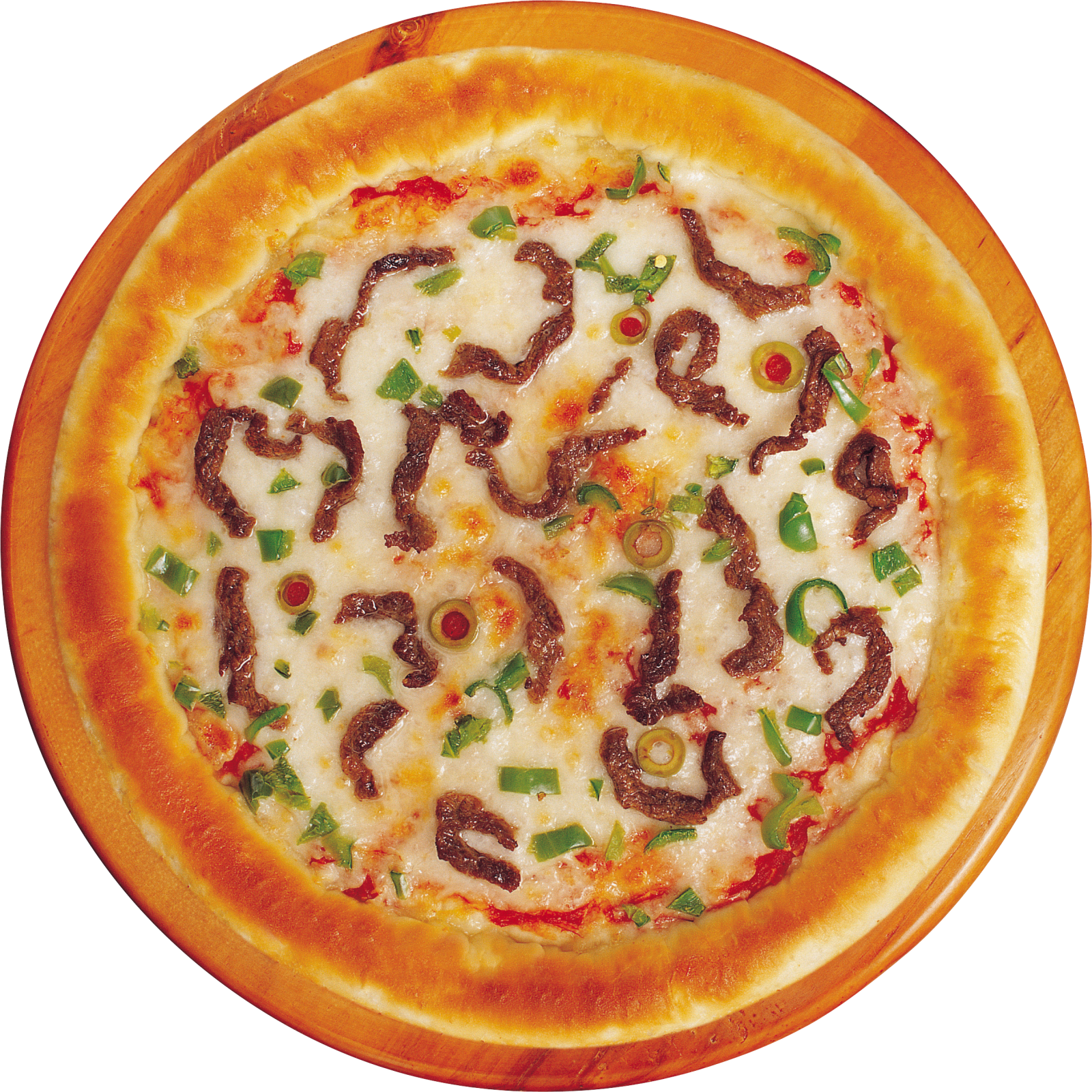 a pizza with meat and cheese on it