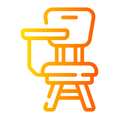 a yellow chair on a white background
