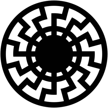 a black and white image of a circular pattern