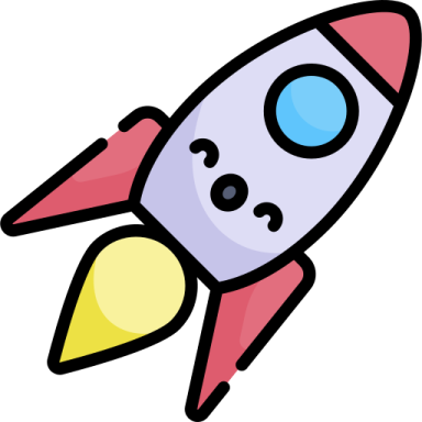a cartoon rocket with blue eyes