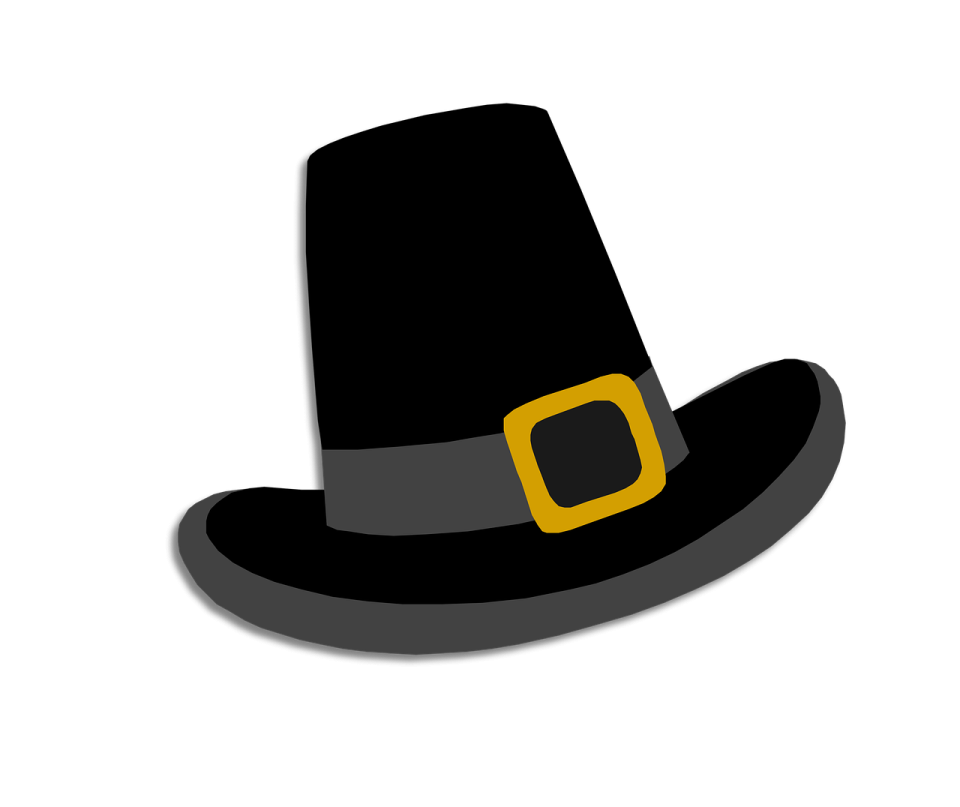 a black hat with a yellow buckle