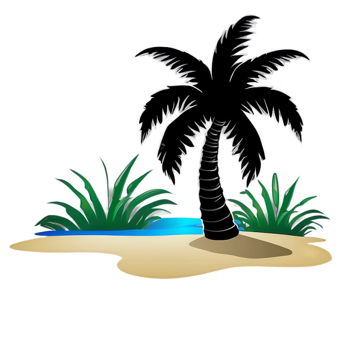 a palm tree on the beach vector