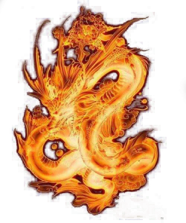 an orange dragon tattoo design