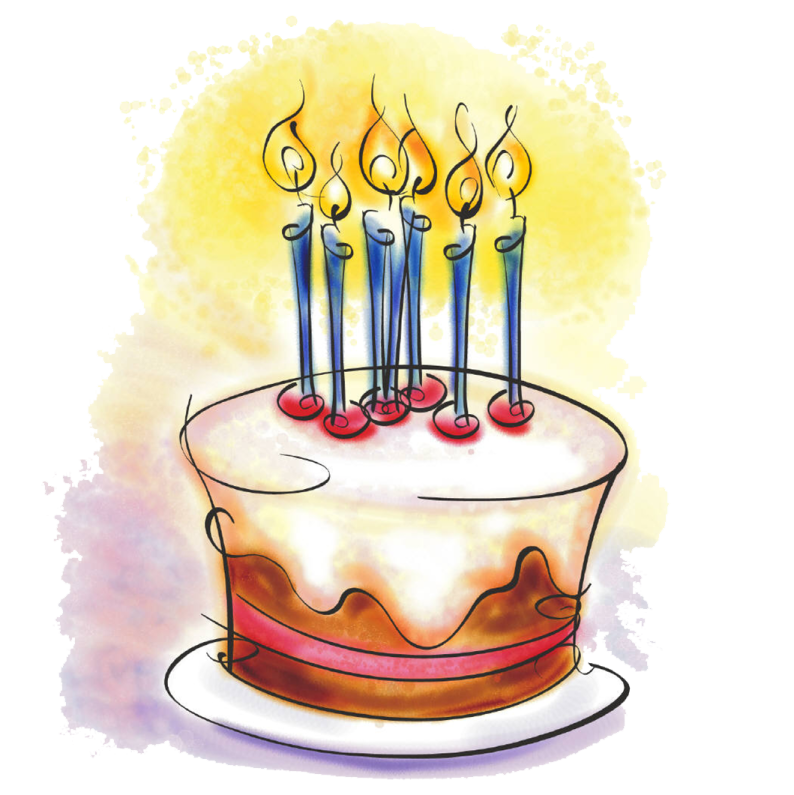 a birthday cake with three candles on top