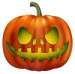 a pumpkin with an evil face on it