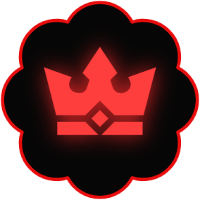 a red crown on top of a black cloud