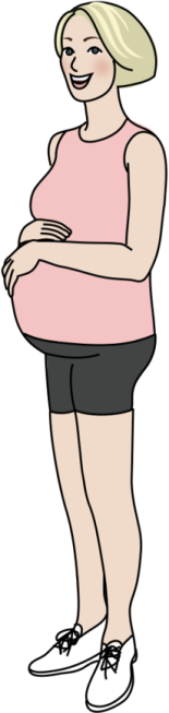 a woman in shorts and a pink shirt