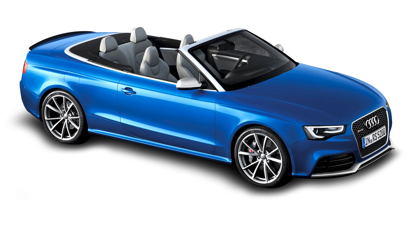 a blue audi convertible car on a white background