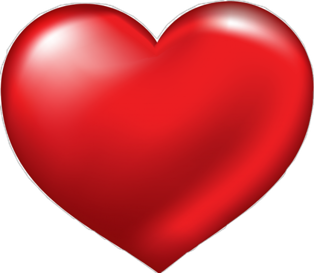 a red heart on a white background