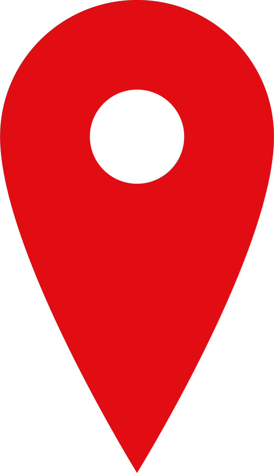 a red location marker with a white circle