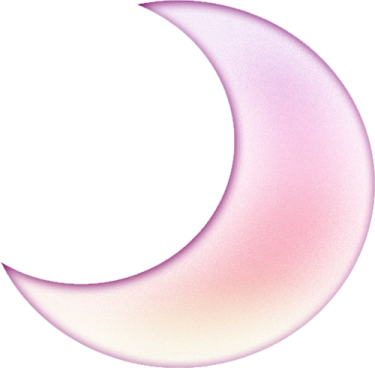 a pink crescent on a white background