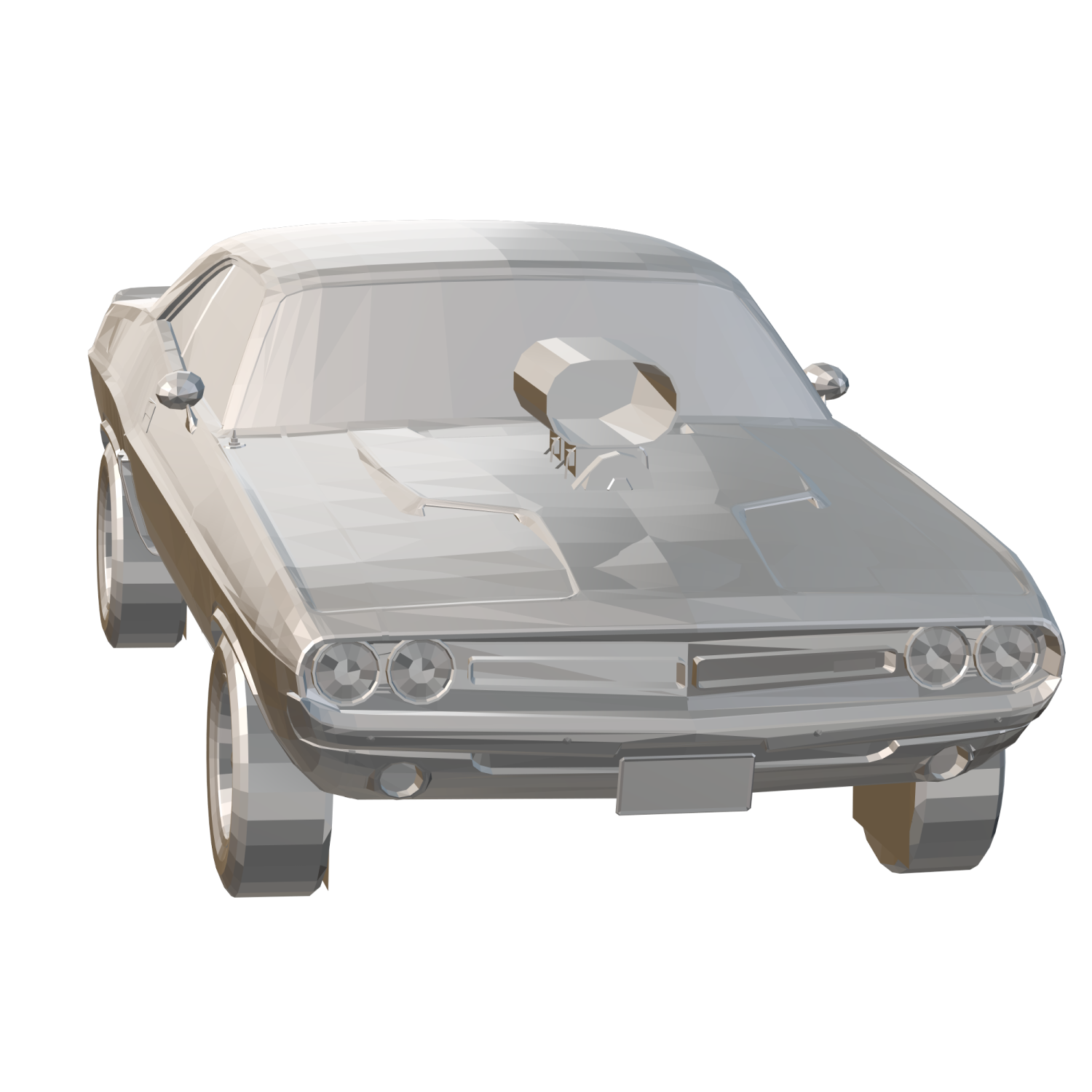 a car with a hood on it's head