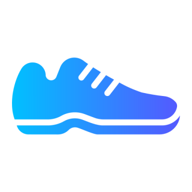 a blue running shoe